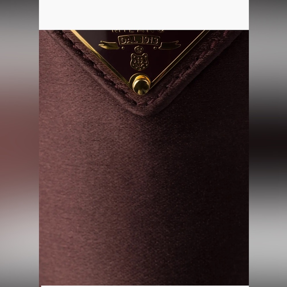 Prada Burgundy Satin Double-Strap Mary Jane Flats Gold Logo 36.5 authentic nib - Picture 4 of 11